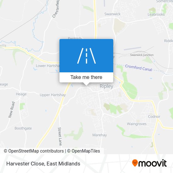 Harvester Close map