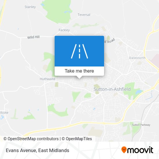 Evans Avenue map