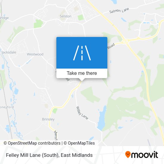 Felley Mill Lane (South) map