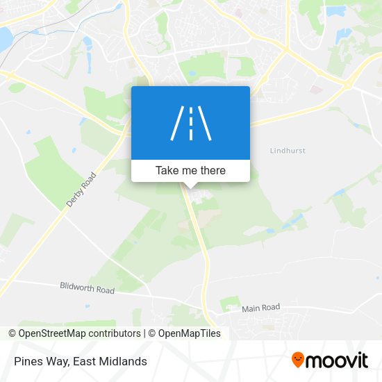 Pines Way map