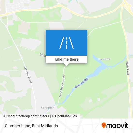 Clumber Lane map