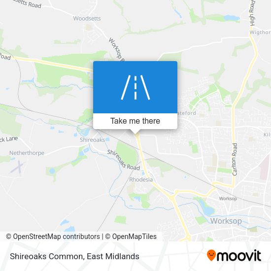 Shireoaks Common map
