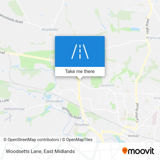 Woodsetts Lane map