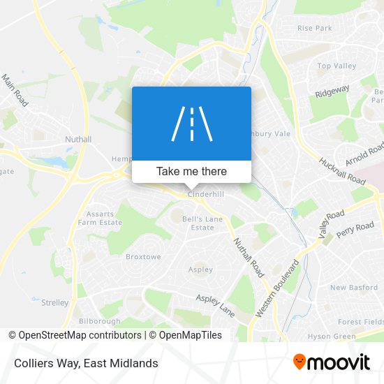 Colliers Way map
