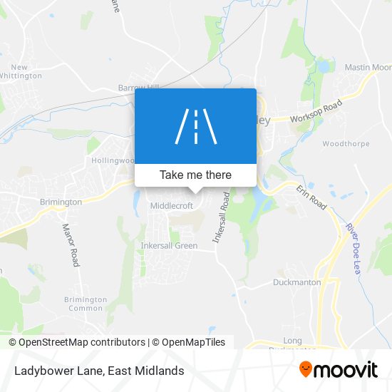 Ladybower Lane map