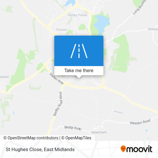 St Hughes Close map