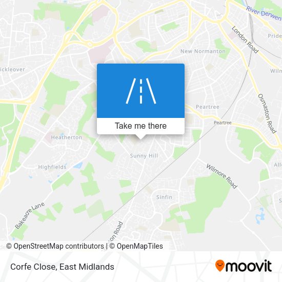 Corfe Close map