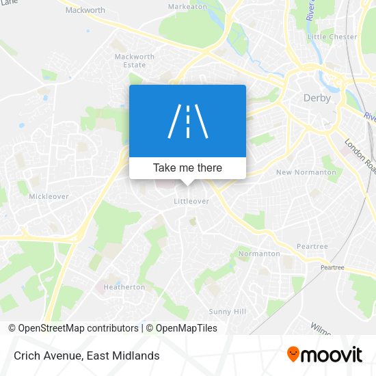 Crich Avenue map