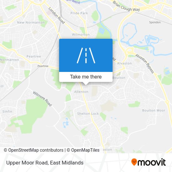 Upper Moor Road map