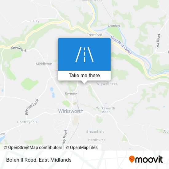 Bolehill Road map