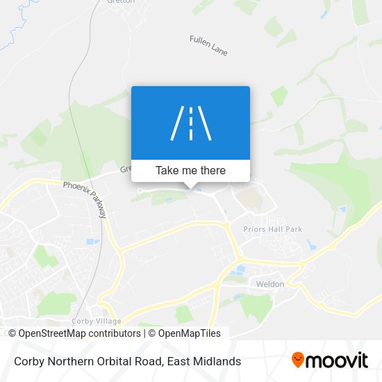 Corby Northern Orbital Road map