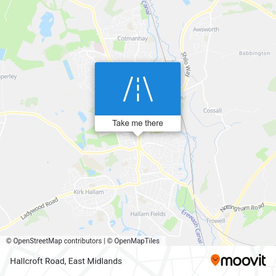 Hallcroft Road map