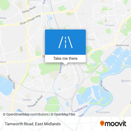 Tamworth Road map