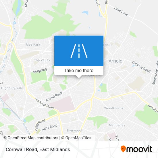 Cornwall Road map
