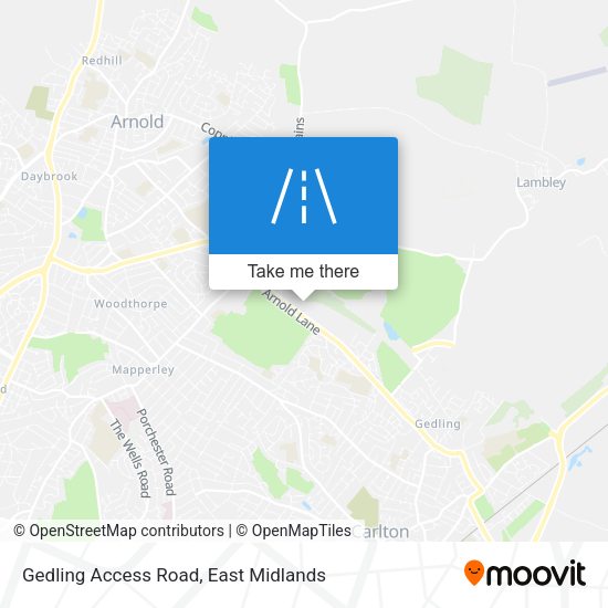 Gedling Access Road map