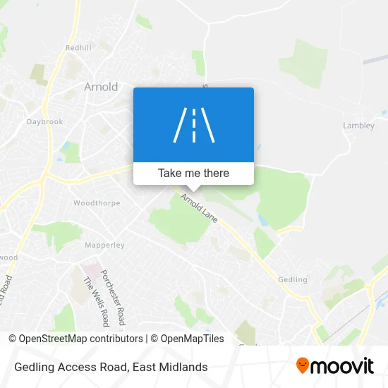 Gedling Access Road map
