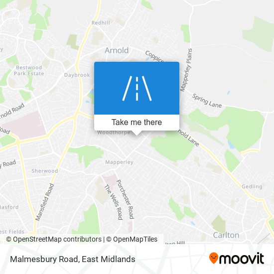 Malmesbury Road map