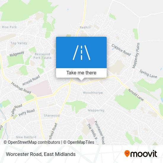Worcester Road map