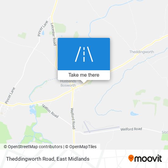 Theddingworth Road map