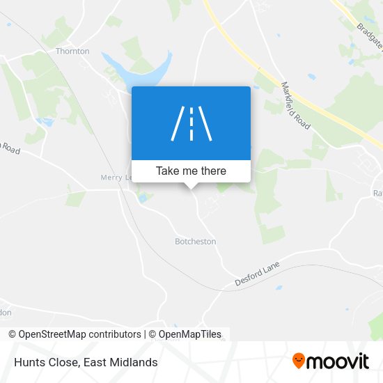Hunts Close map