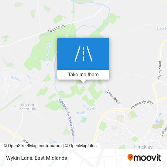 Wykin Lane map
