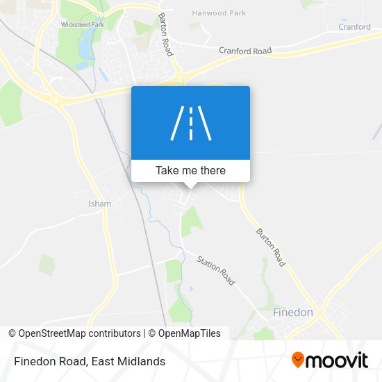 Finedon Road map
