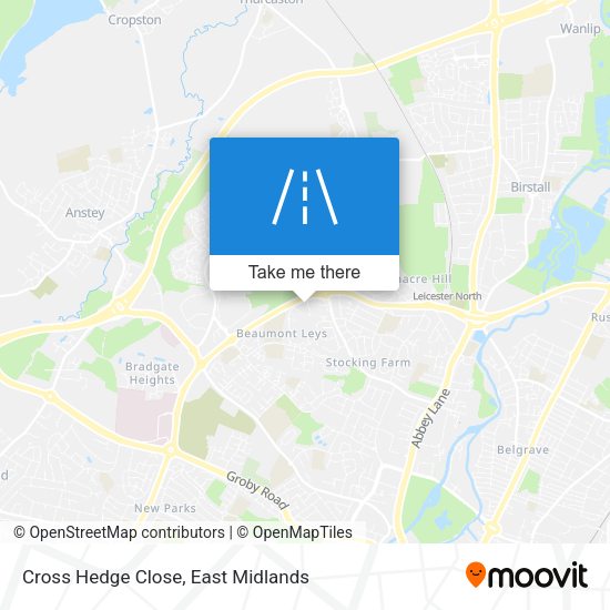 Cross Hedge Close map