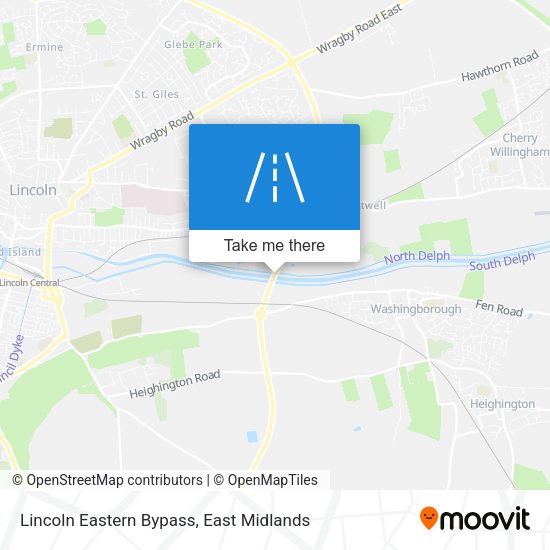Lincoln Eastern Bypass map