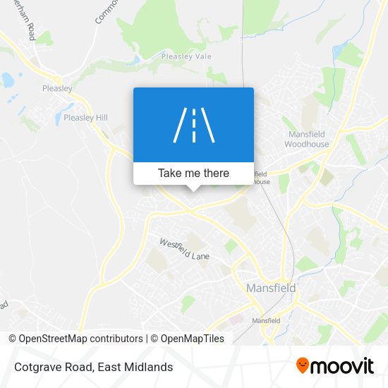 Cotgrave Road map
