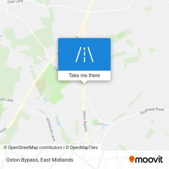 Oxton Bypass map