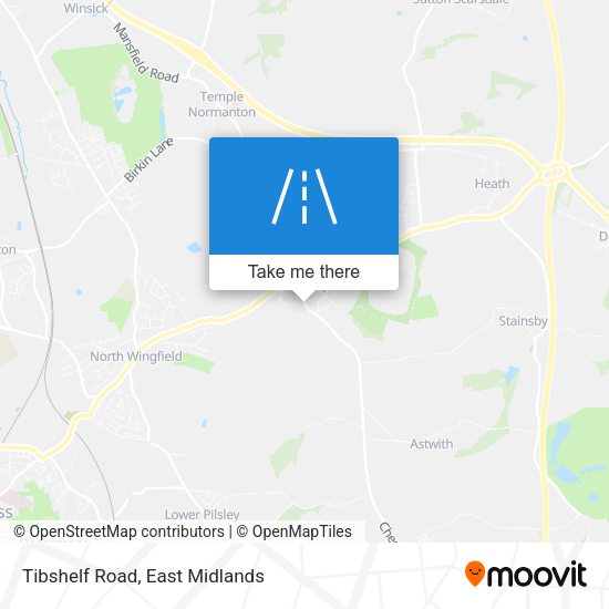 Tibshelf Road map