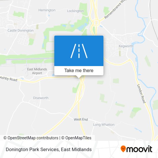 Donington Park Services map