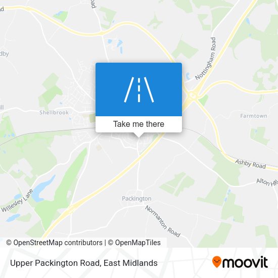 Upper Packington Road map