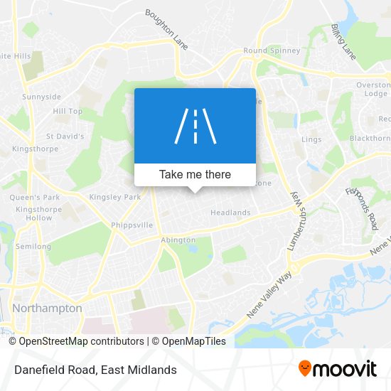 Danefield Road map