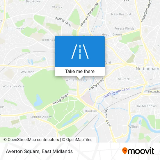 How to get to Averton Square, Nottingham by bus or train?