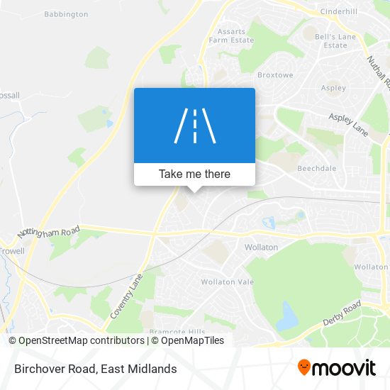 Birchover Road map