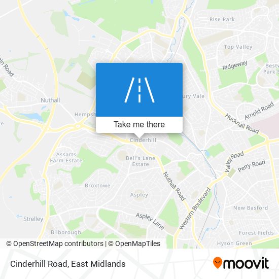 Cinderhill Road map