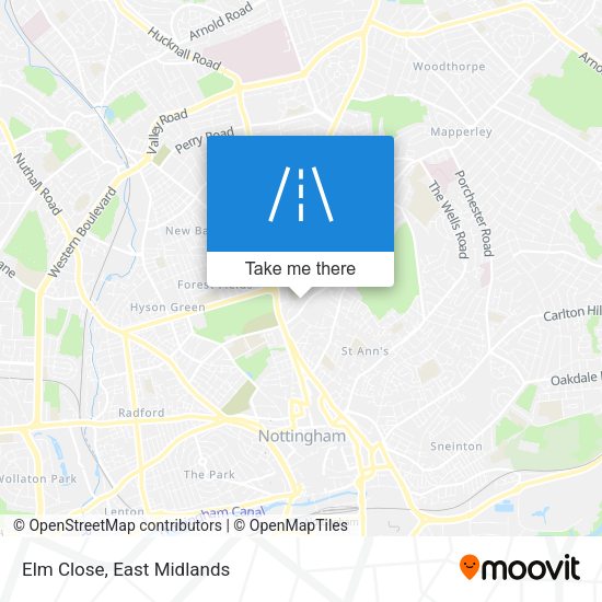 Elm Close map