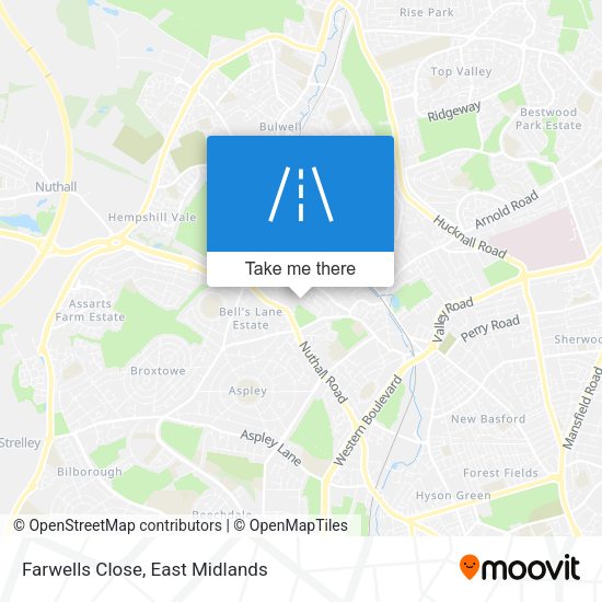 Farwells Close map