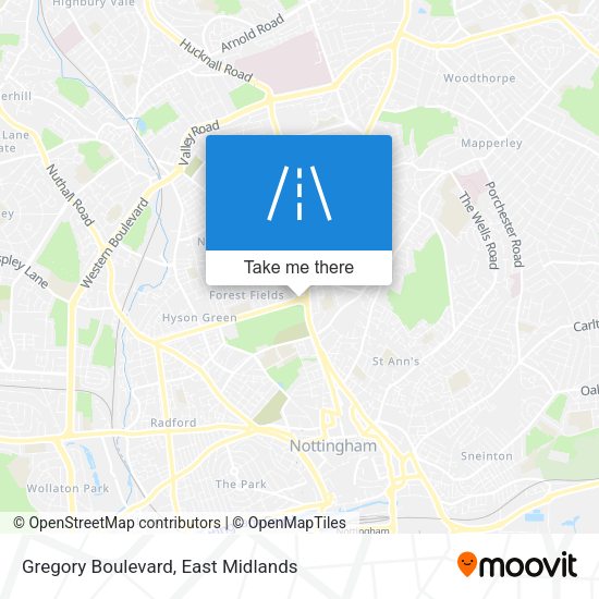 Gregory Boulevard map