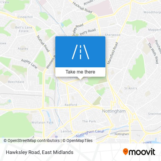 Hawksley Road map