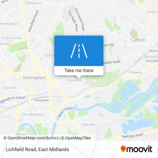 Lichfield Road map