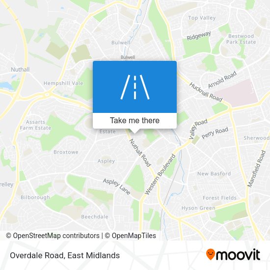 Overdale Road map