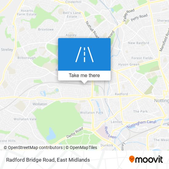 Radford Bridge Road map