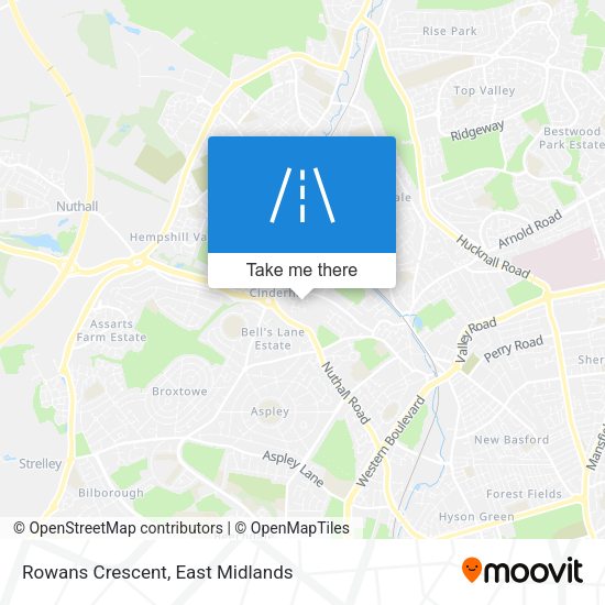 Rowans Crescent map