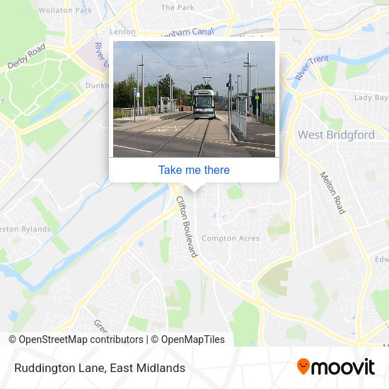 Ruddington Lane map