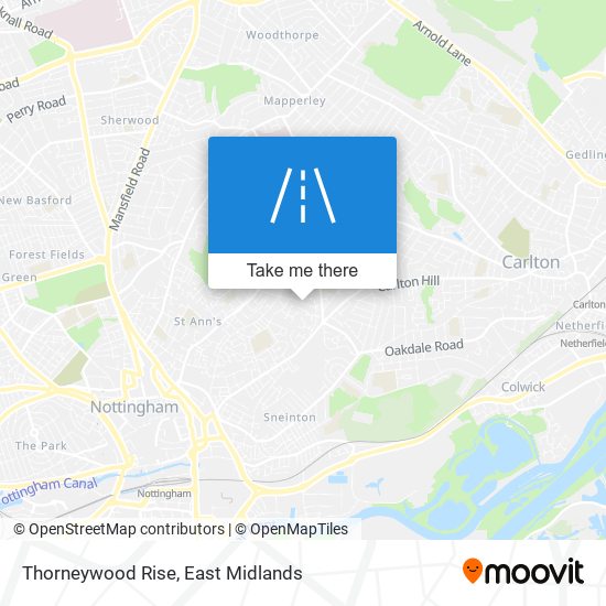 Thorneywood Rise map
