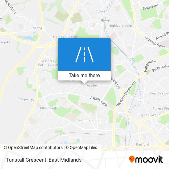Tunstall Crescent map