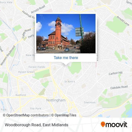 Woodborough Road map