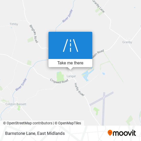 Barnstone Lane map